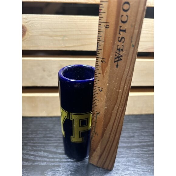 NYPD New York Police Department Cobalt Blue W/ Gold Spell Out Shot Glass 4.5” T - Picture 3 of 3